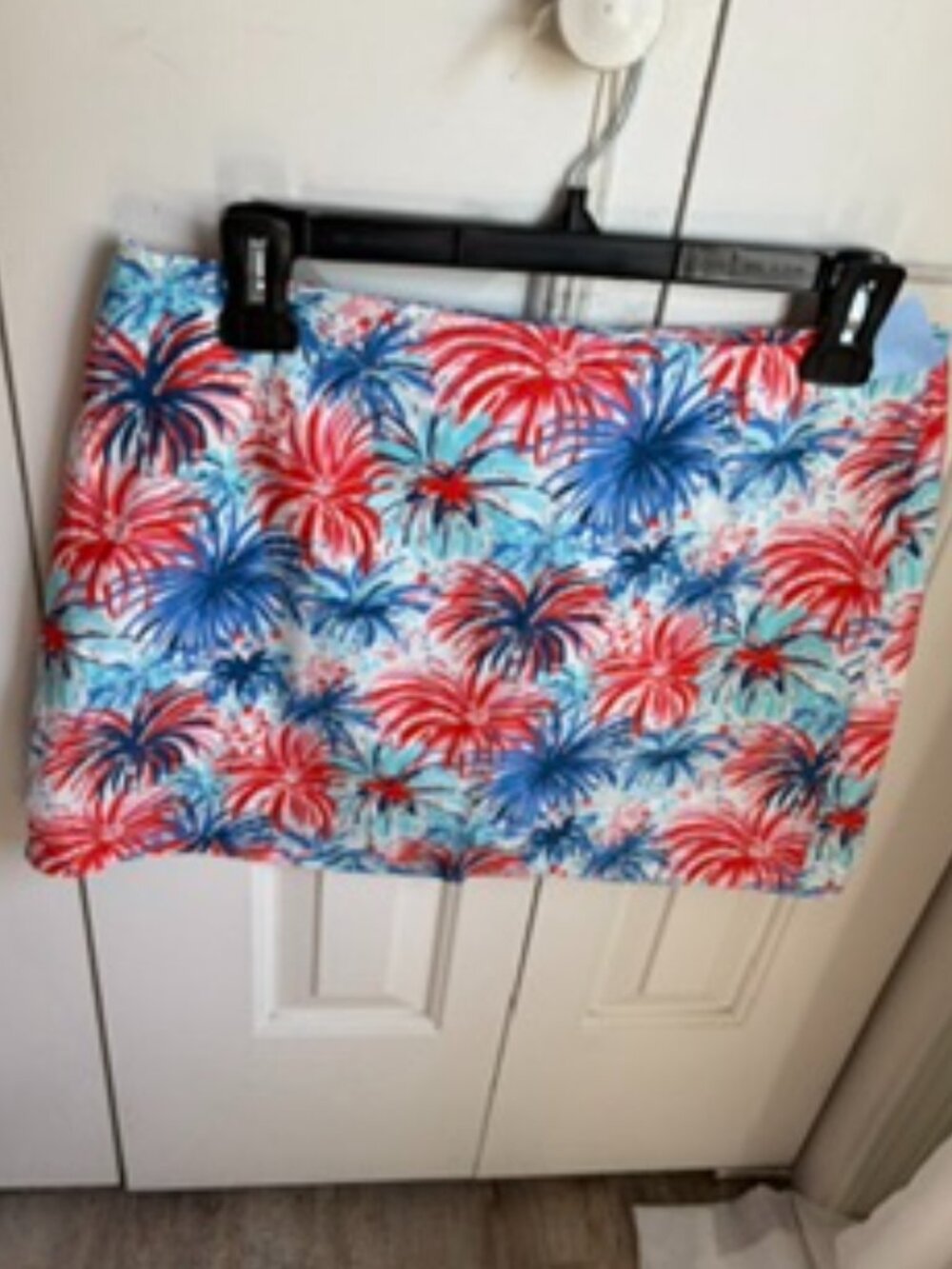 Lilly Pulitzer Tate Feelin Sparks Fireworks Mini Skirt in Red White and Blue